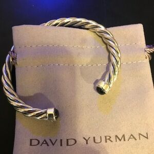 David Yurman sterling silver men bracelet with black onyx